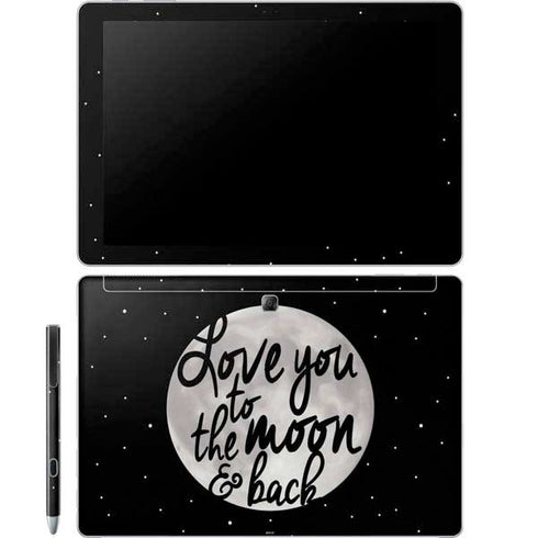 To The Moon And Back BW Galaxy Book 12in Skin